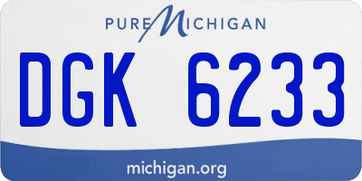 MI license plate DGK6233