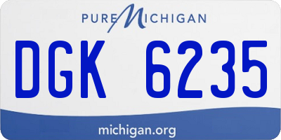 MI license plate DGK6235