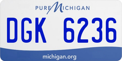 MI license plate DGK6236