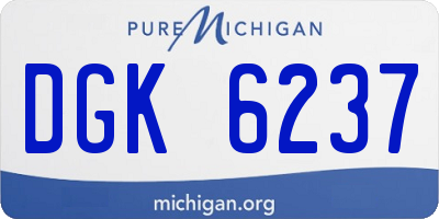 MI license plate DGK6237