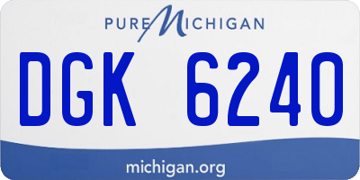 MI license plate DGK6240