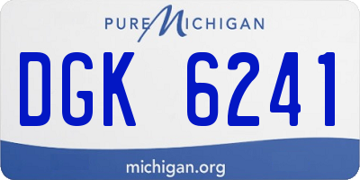 MI license plate DGK6241