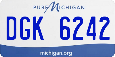 MI license plate DGK6242