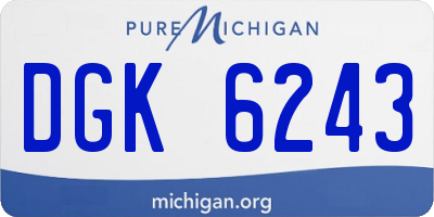 MI license plate DGK6243
