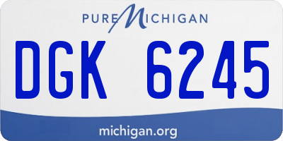 MI license plate DGK6245