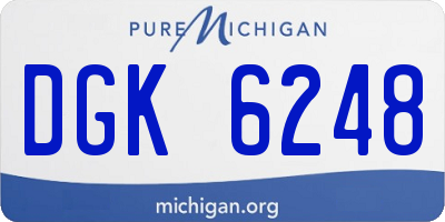 MI license plate DGK6248