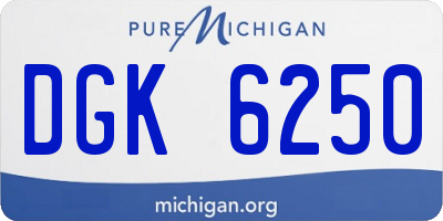 MI license plate DGK6250