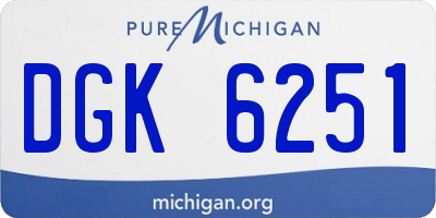 MI license plate DGK6251