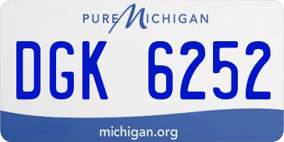 MI license plate DGK6252