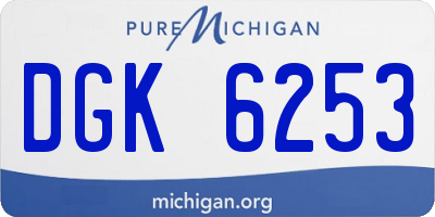 MI license plate DGK6253