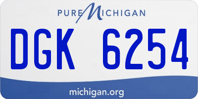 MI license plate DGK6254