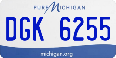 MI license plate DGK6255