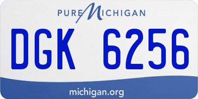 MI license plate DGK6256