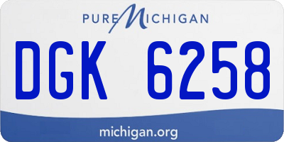 MI license plate DGK6258