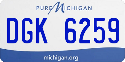 MI license plate DGK6259