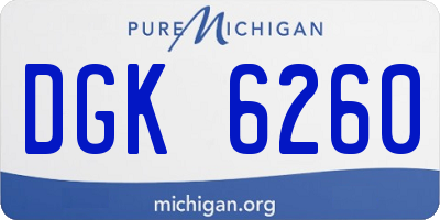MI license plate DGK6260