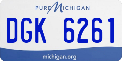 MI license plate DGK6261
