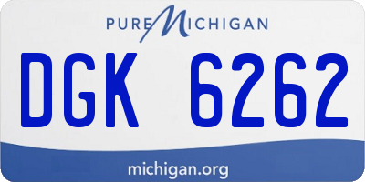MI license plate DGK6262