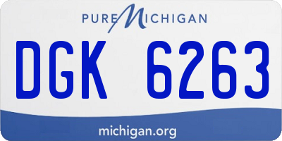 MI license plate DGK6263