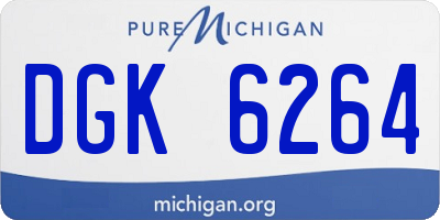 MI license plate DGK6264
