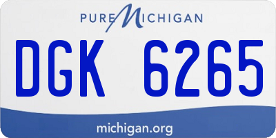 MI license plate DGK6265
