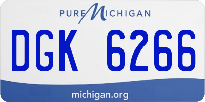 MI license plate DGK6266