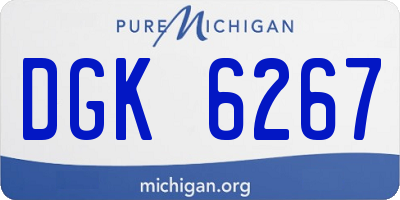 MI license plate DGK6267