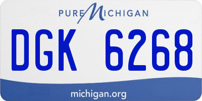 MI license plate DGK6268