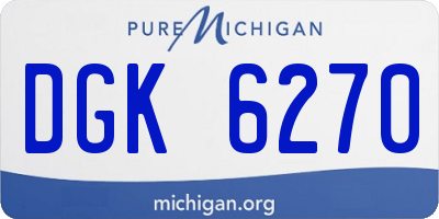 MI license plate DGK6270