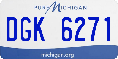MI license plate DGK6271