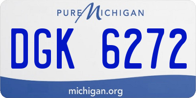 MI license plate DGK6272
