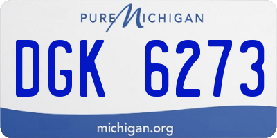 MI license plate DGK6273