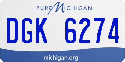 MI license plate DGK6274