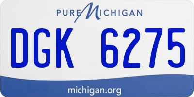 MI license plate DGK6275