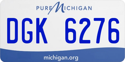 MI license plate DGK6276