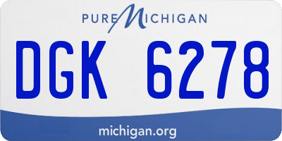 MI license plate DGK6278