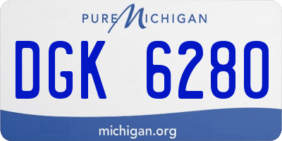 MI license plate DGK6280