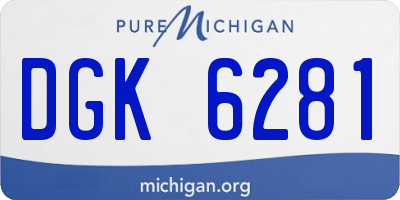 MI license plate DGK6281