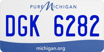 MI license plate DGK6282