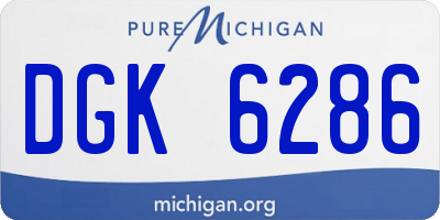 MI license plate DGK6286