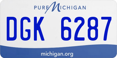 MI license plate DGK6287
