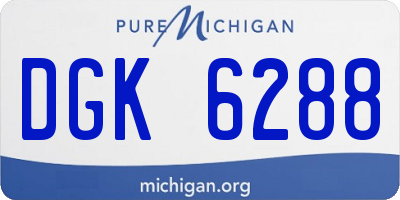 MI license plate DGK6288