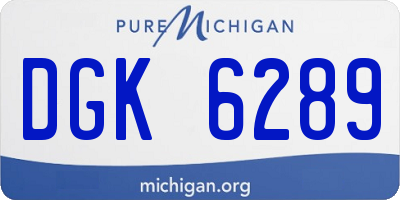 MI license plate DGK6289