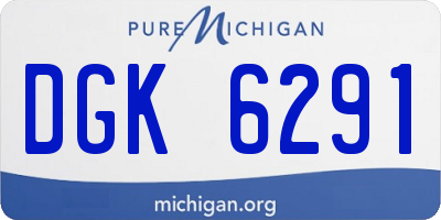 MI license plate DGK6291