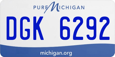 MI license plate DGK6292