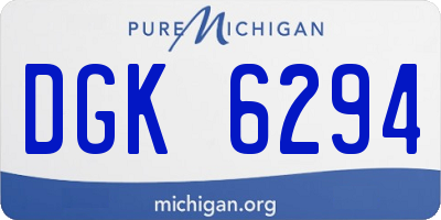 MI license plate DGK6294