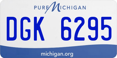 MI license plate DGK6295