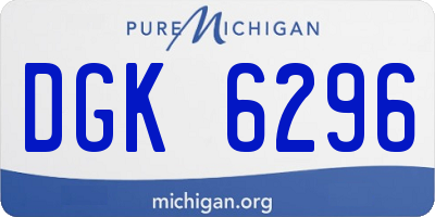 MI license plate DGK6296