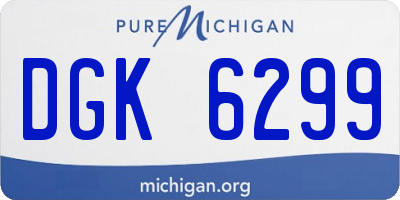 MI license plate DGK6299