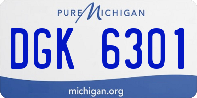MI license plate DGK6301